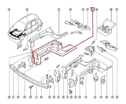 Falso Chasis Delantero Derecho Renault Megane 2 Scenic 2