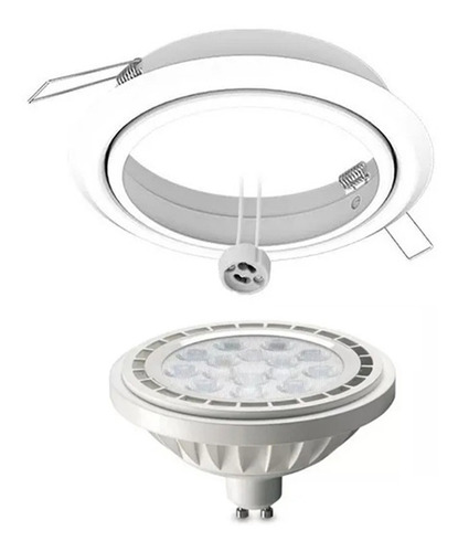 Spot Embutir Ar111 Blanco Led 12w Gu10 Dimerizable Cálida 