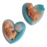 Recuerdo Baby Shower, Bautizo: Set 6 Jabones Bebé En Corazón