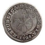 Moneda Colombia 1 Real 1828 Popayán Plata