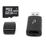 Kit 2 Em 1 Leitor Usb + Cartão De Memória De 32gb Classe 10