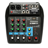 Consola De Mezcla De Sonido Audio Bt Usb Tu04 Phantom Mixer