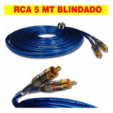 Kit 1 Cabo Rca 5mt + 4 Y + 2 1mt Blindado Profissional Azul