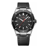 Reloj Deportivo Para Hombre Correa De Cuero Naviforce Deluxe