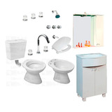 Combo Baño Griferia Inodoro Bidet Mochila Vanitory Botiquin