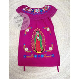 Hermoso Vestido De Niña Bordado Virgen Guadalupe Talla 4 Y 6