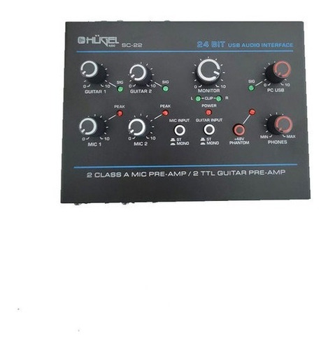 Consola Mixer Interfaz Hügel 4 Canales Pc Usb Guitarra