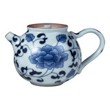 Tetera China Tetera De Porcelana Azul Y Blanca Con Mango