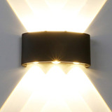 Lampara Aplique Pared 6 Led Luz Calida Exterior Interior