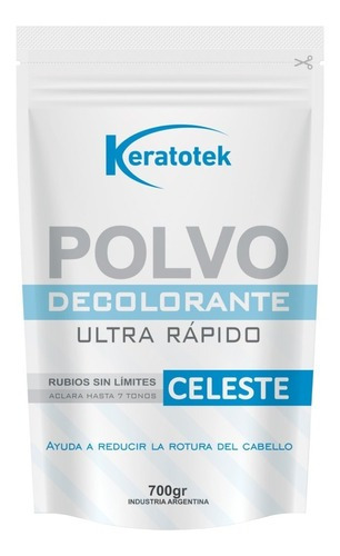 Polvo Decolorante Keratotek  Decolorante Polvo Decolorante Celeste Tono Celeste X 700g