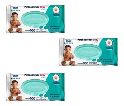 Kit 3un Lenços Umedecidos Baby Plus 100un - Eurofral