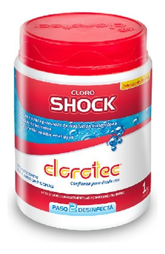 Cloro Shock Instantaneo Disolución Rapida X 1kg Clorotec
