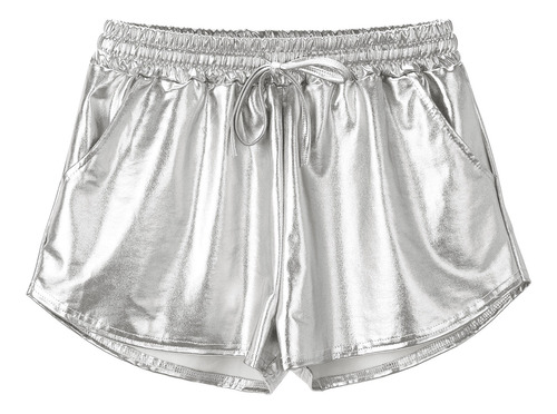 Pantalones Cortos De Piel Sintética Para Mujer, Discoteca, M