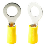 Terminal Olhal Pré Isolado Amarelo 4mm À 6mm- M8 - 100 Peças