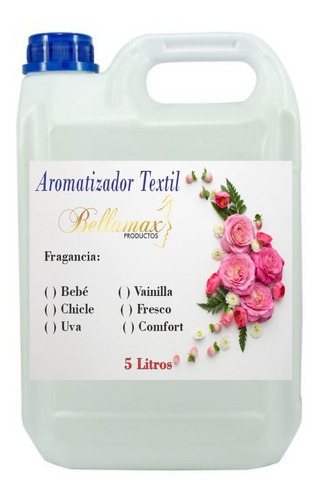 Perfumina Aromatizante Textil Para Ropas Profesional 5 Lts.