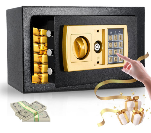 Caja Fuerte De Seguridad Dinero Digital Con Llave 20*20*30cm