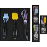 Kit Confeitaria Espátula Pincel Batedor P/ Cozinha Silicone