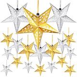 20 Estrellas Navideñas De Papel 3d Colgar, Lámpara De...