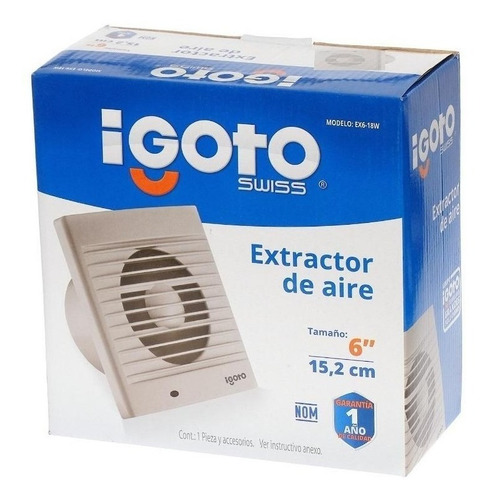 Extractor De Aire Empotrable Igoto Para Baño Cocina 21x21cm