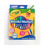 Plumones Punta Fina Crayola Wonder Marker 12 Colores Dibujo