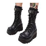 Botas Plataforma Goticas Driver Boots Con Tachuelas Punk Mod