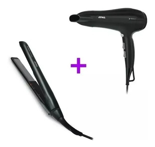 Combo Planchita De Pelo + Secador De Pelo Atma Ck4010 Cts