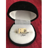 Anillo Iniciales En Plata Y Oro 