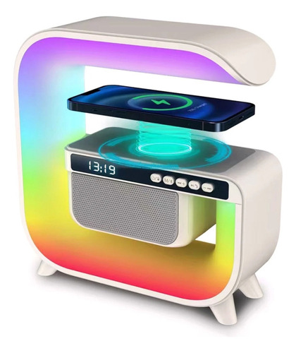 Altavoz Bluetooth Con Cargador Inalámbrico Y Luz Rgb