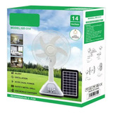 Ventilador Solar Silencioso De 14  3 Velocidades Y Luz Led