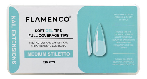 Tips Soft Gel Cobertura Completa Con Porosidad 120 Flamenco 