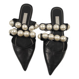 Zapato Chato Zara Destalonado Con Perlas Mujer Talle 40 