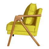 Poltrona Cadeira Marilia Recepção - Corino Amarelo