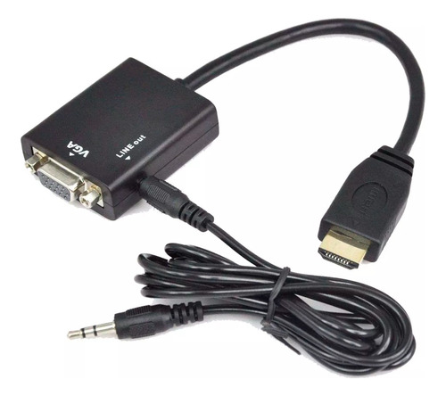 Cabo Adaptador Conversor Hdmi Para Vga Com Saída P2 De Áudio