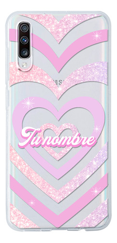 Funda Para Galaxy Para Mujer Corazón Rosa Con Tu Nombre