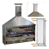 Churrasqueira Kit Para Espetinho Inox 95x25 E 2 Grelhas Inox