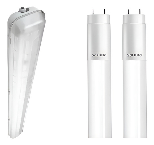 Kit 5 Luminárias Industrial Philips + Lampada 18w 120cm