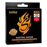 Encordoamento Para Guitarra Solez 010 Slg10 Mi E Si Extra