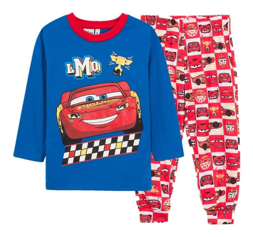 Pijama Cars Disney Manga Larga Algodon Invierno Niño