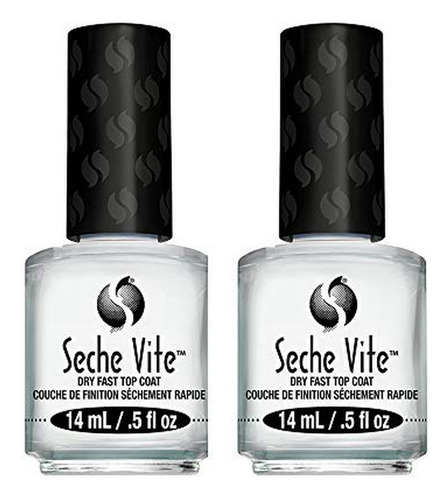 Top Coat Seche Vite Para Uñas (pack De 2, 0.5 Oz)