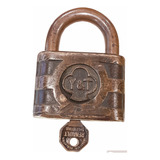 Antiguo Candado Bronce Yale Con Llave 85 Mm X 65 Mm