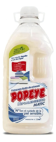 Detergente Popeye Hipoalergénico Familia 3l