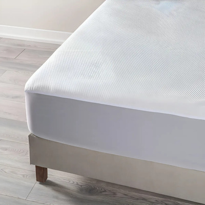 Protector De Colchón Queen Size Tencel Color Blanco Diseño De La Tela Liso | Envío gratis