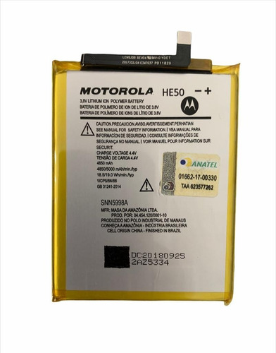 Bateria He50 Motorola Original Autêntica