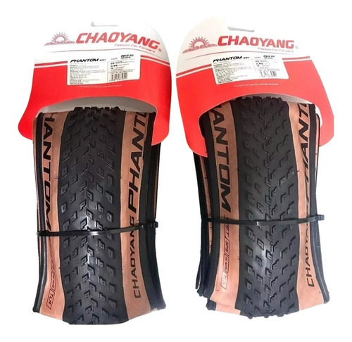 Par De Pneu Mtb Chaoyang Phantom Wet Aro 29x2.20 Fx Creme Cor Preto