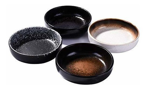 4 Pieces Japanese Retro Soy Sauce Dishes, Dipping Bowls Side