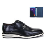 Sapato Masculino Esporte Fino Casamento Oxford + Carteira 