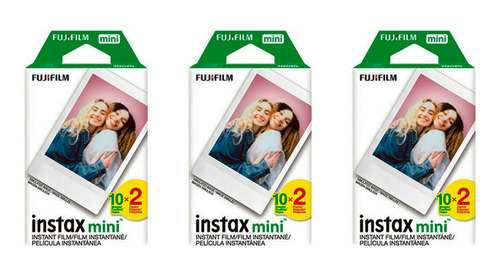 Kit 3 Papel Filme Para Instax Mini 7, 8, 9, 11 60 Fotos