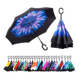 10 Paraguas Reversible Estampado Lluvia Sol Mayoreo