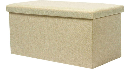 Banca Baúl Almacenamiento Plegable Otomano Taburete Zapatera Color Beige