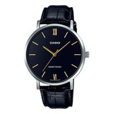 Reloj Casio Hombre Mtp-vt01l Diseñoplano Cuero 100% Original